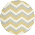 thumbnail image 4 of SAFAVIEH Chatham Jake Zigzag Stripes Wool Area Rug, Grey/Gold, 5' x 5' Square, 4 of 10