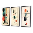 thumbnail image 3 of Designart "Vintage Abstract Desire in Knowing IV" Modern Geometric Framed Wall Art Set Of 3 - Blue Abstract Frame Canvas Set For Living Room Decor, 3 of 6