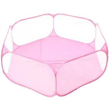 BEADCEST Playpen Polyester Pink for Pets Indoor Use 1Pcs 47.2*24.0*14.6in