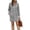 Gray, variant on Busydd Zip Up Hooded Sweatshirt Dress for Women Trendy Solid Color Drawstring Fall Dresses Casual Kangaroo Pocket Hem Long Sleeve Dress S