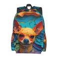 thumbnail image 2 of Disketp Colorful Textured Chihuahua Mochila Escolar de Gran Capacidad y Peso Ligero, Mochila de Viaje Ideal para Escuela, Trabajo y Uso Diario, Cómoda y con Estilo, 2 of 8