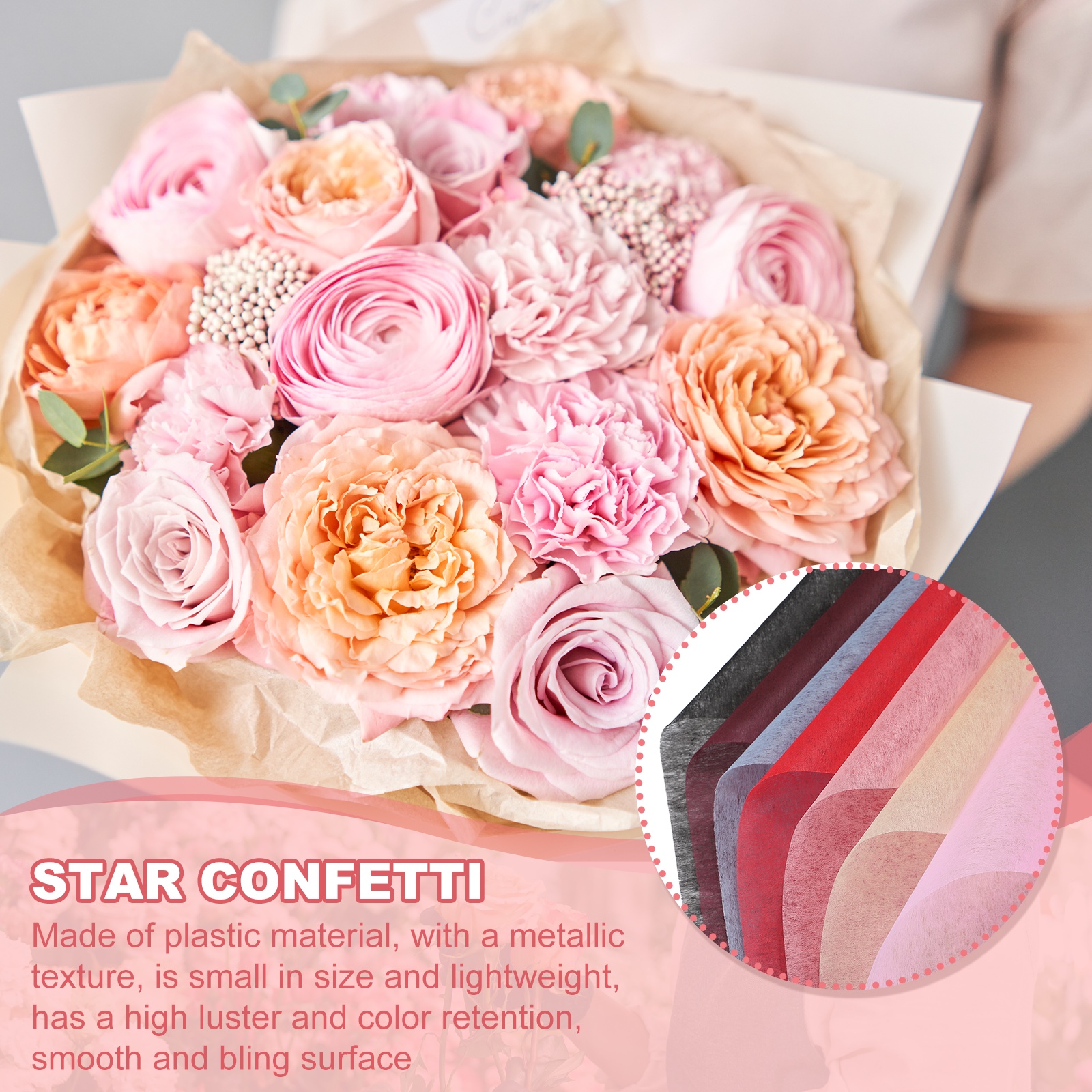 Uxcell Cotton Wrapping Flower Paper, Tissue Waterproof Floral Bouquet Wrapping Paper Korean Paper for Bouquets for Florist DIY Crafts Wedding Birthday Gift Coffee