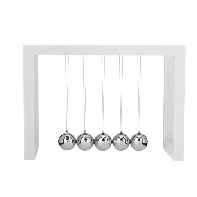 Bola de péndulo de ciencia física de Metal, adorno de decoración para el hogar y la Oficina, juguete de escritorio educativo (blanco)