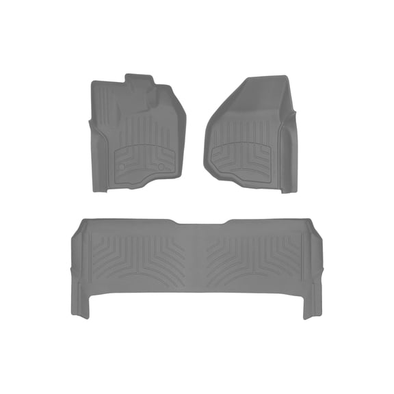 WeatherTech FloorLiner HP Custom Fit Floor Mats compatible with 2013-2016 Ford Super Duty - 1st & 2nd Row, Grey