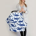 thumbnail image 3 of Fotbe Whale Pattern Car Seat Covers for Babies, Nursing Breastfeeding Cover Infant Carseat Canopy, Soft Stretchy Carrier Cover, 3 of 9