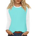 thumbnail image 3 of Hearthz Women's Long Sleeve Tops Crew Neck Colorblock Womens Plus Size Summer Tops Fall Tops Casual Workout Womens Blouses, 3 of 6
