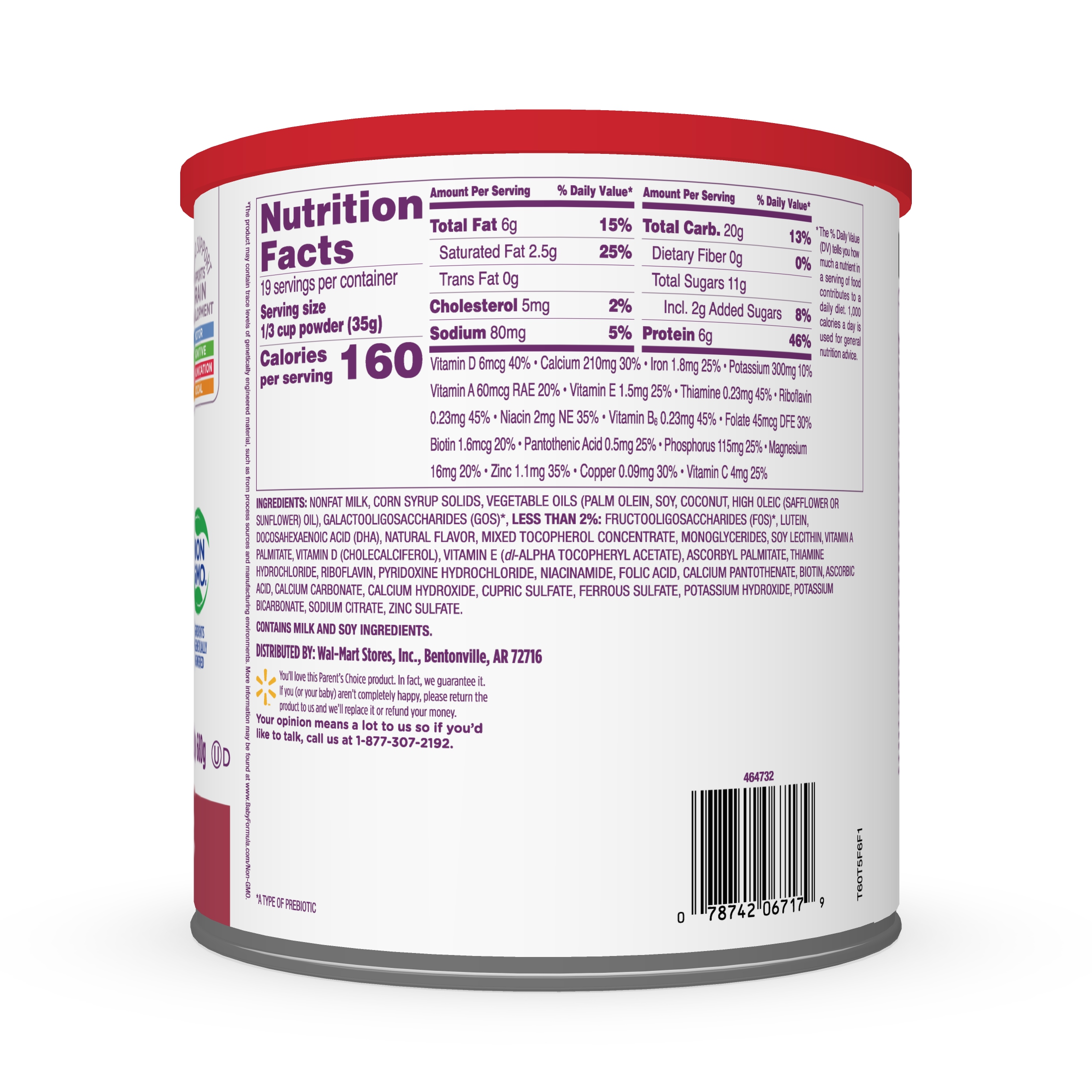 Parent's Choice Non-Gmo Toddler Drink, Powder, 4 Pack (24oz Each)