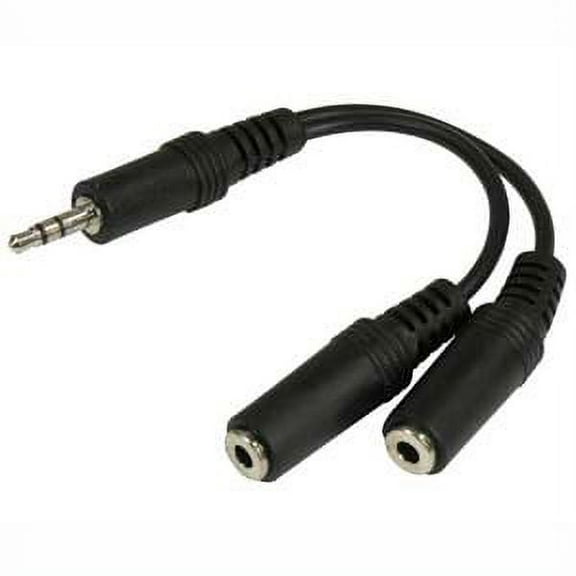 ACCL 4 inch 3.5mm Stereo Plug to 2x3.5mm Stereo Jack, 1 Pack