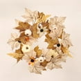 thumbnail image 4 of Xuniizn Fall Wreaths for Front Door, 16" Maple Leaves Pumpkin Wreath Fall Decor Fall Wreath for Thanksgiving Halloween Fireplace Wall Porch Party Supplies, Fall Decorations for Home, 4 of 9