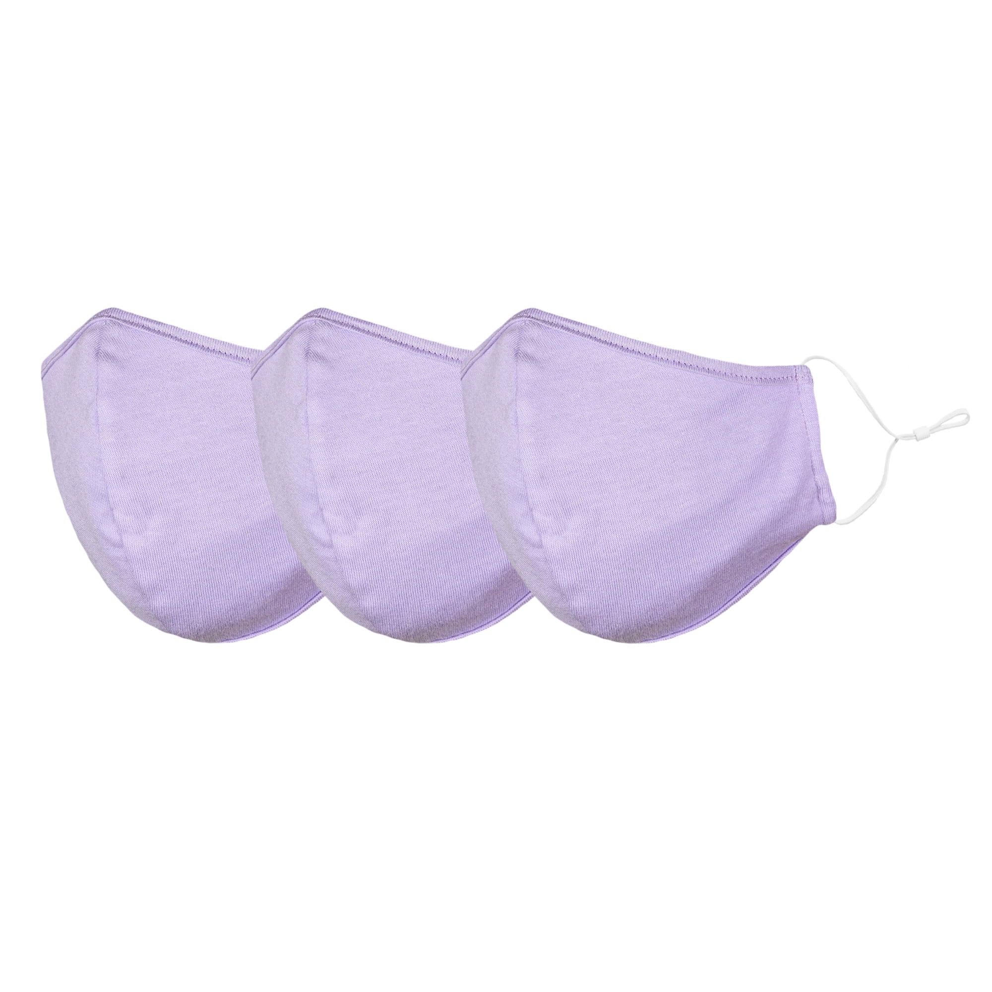 DALIX Cloth Face Mask Reuseable Washable in Lavender Made in USA - S-M Size (3 Pack)