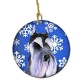 thumbnail image 1 of Schnauzer Winter Snowflakes Holiday Christmas Ceramic Ornament, 1 of 1