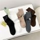 thumbnail image 4 of Calcetines de puño con doble aguja para otoño e invierno, calcetines hasta la rodilla, calcetines de color liso, medias casuales para mujer, 4 of 6