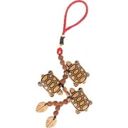 SandT Collection Wood Carved Turtles Hanging Good Luck Charm - Set of 3 1.5 H inches