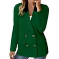 thumbnail image 5 of Xdegoge Womens Double Breasted Blazer Jacket Contrast Lapel Collar Long Sleeve Suit Coat with Buttons Office Business Casual Workwear Professional Outerwear, 5 of 7