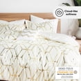 thumbnail image 5 of Comfort Spaces Full/Queen Size Comforter Sets, 4-Piece Bedding Set for All Season, Ivory and Gold Comforter Bed Set, Geometric Metallic, 5 of 7
