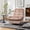 Natural & Light Brown + Velvet + Cotton, variant on Ivory recliner, reclining lazy chair, mobile phone holder, large and comfortable reading chair, swivel gliding rocking chair, gold-stamped velvet