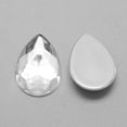 thumbnail image 2 of Acrylic Rhinestone Flat Back Cabochons Faceted Bottom Silver Plated teardrop Clear 14x10x3.5mm, 2 of 2