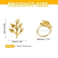 thumbnail image 2 of Uxcell Napkin Rings Holder, Leaf Napkin Holder Ring Dining Table Decor Gold, 2 of 5