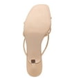 thumbnail image 4 of WILD PAIR Womens Beige Padded Strappy Lolaa Square Toe Stiletto Slip On Dress Thong Sandals Shoes 9.5 M, 4 of 4