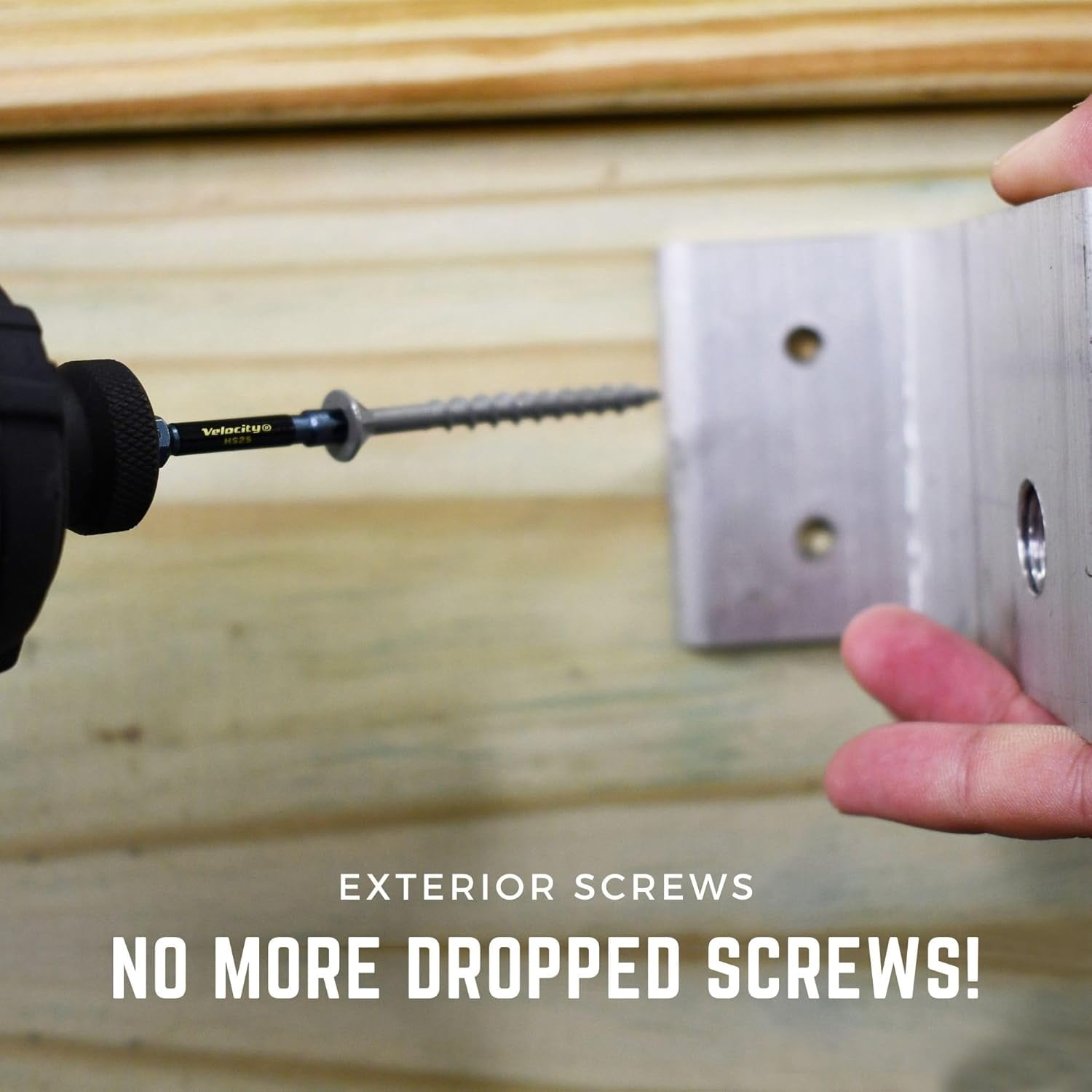 Velocity Exterior Wood Screws with HEXSTIX Bits, T20 Torx & Storage Organizer (Size #10 x 4")