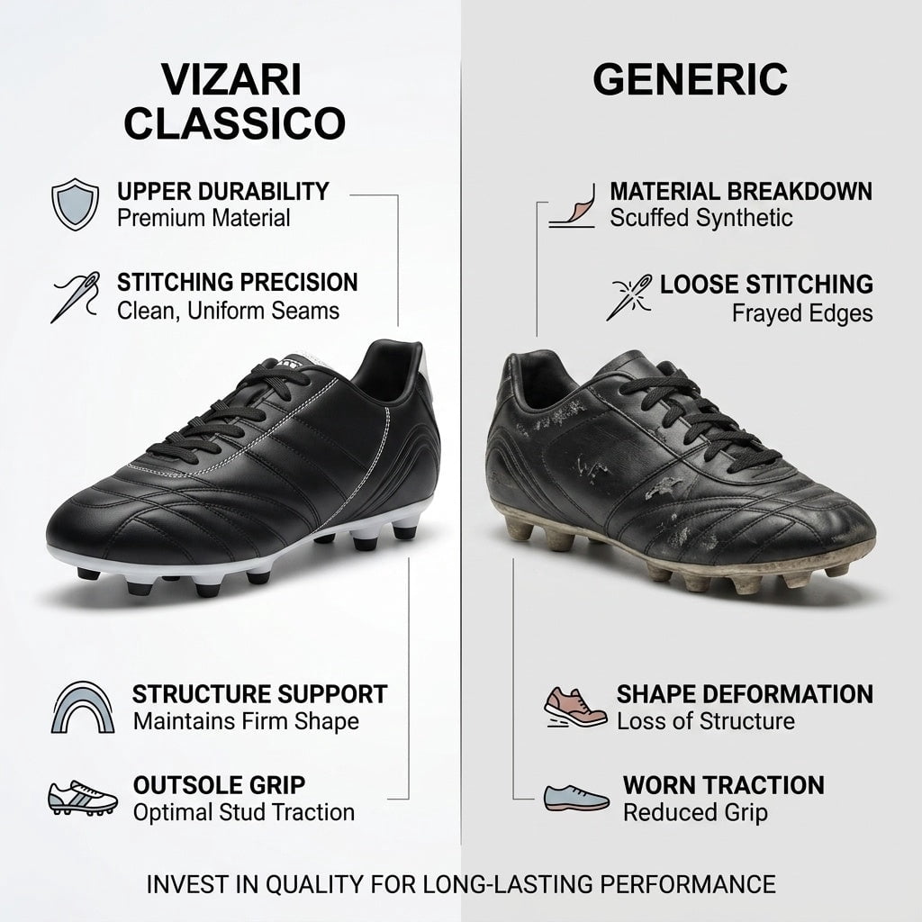Vizari Classico FG Soccer Cleats for Boys & Girls – Youth Leather Firm Ground Athletic Shoes | Superior Traction & Lightweight Support