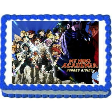 SugarMeLicious My Hero Academia Cake Image Topper, Personalized 1/4 Sheet Edible Birthday Cake Banner Featuring Deku and Friends for Anime Themed Celebrations