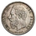 thumbnail image 2 of 1868 Belgium Silver 5 Francs Leopold II XF, 2 of 2