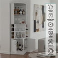 thumbnail image 5 of Syrah Corner Bar Cabinet, Eight Bottle Cubbies, Double Door, Two Open Shelves White, 5 of 7