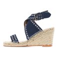 thumbnail image 2 of XYD Women Summer Open Toe Ankle Strap Eyelets Espadrilles Sandals Crossover Straps Wedge Heel Casual Dress Shoes Size 9.5 Blue, 2 of 4