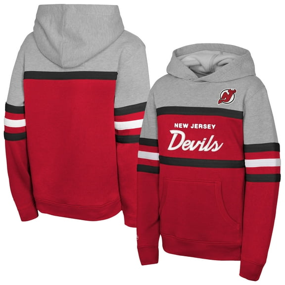 Youth Mitchell & Ness-Red New Jersey Devils Head Coach Pullover Hoodie