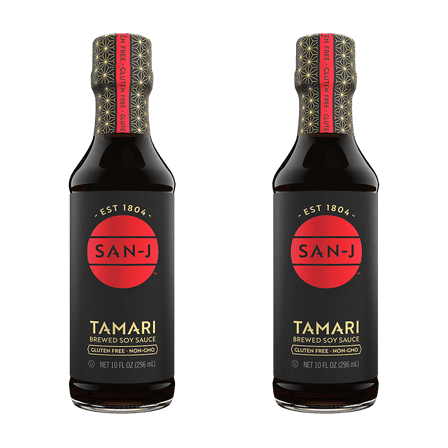 San J - Tamari Gluten Free Soy Sauce BLACK - 10 oz - 2 pack