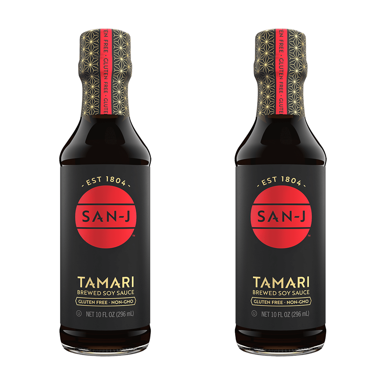 San J - Tamari Gluten-Free Soy Sauce BLACK - 10 oz - 2 pack