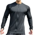 thumbnail image 2 of Mens Sweatshirt Under $10 Mens T-Shirt Full Zip Casual Fashion Long Sleeve Athletic Workout Shirts Solid Color Loose Cardigan Tops, 2 of 5
