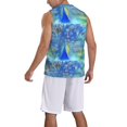 thumbnail image 2 of Pofeuu Peacock Print Basketball Jersey, Shirts for Men Youth Basketball Jersey Crew Neck-Large, 2 of 6