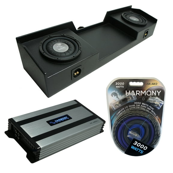 99-06 Chevy Silverado Ext Truck Harmony F124 Dual 12" Rhino Sub Box & HA-A800.1