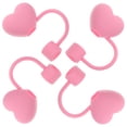 thumbnail image 2 of 3 Count Heart Shaped Straw Stopper Beads Buckle Pins Boutonniere Travel Pink, 2 of 8