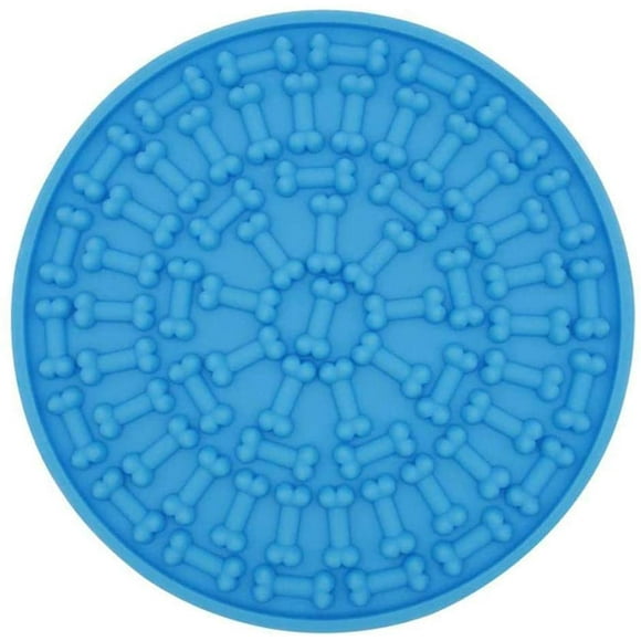 Tapis de Léchage de Chien, Tapis de Lécher en Silicone à Alimentation Lente avec Ventouse, Utilisé pour la Formation Cosmétique de Bain (Bleu)