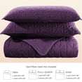 thumbnail image 5 of Exclusivo Mezcla Queen Quilt Bedding Set, Lightweight Soft Purple Queen Bedspreads Coverlets with Geometric Stitched Pattern, 5 of 8