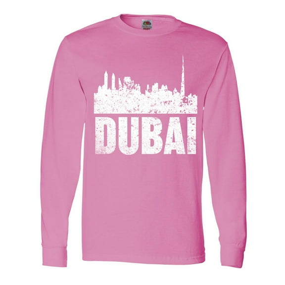 Inktastic Dubai City Skyline with Grunge Long Sleeve T-Shirt