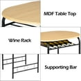 thumbnail image 5 of VINGLI 3 Piece Dining Set,Small Kitchen Table Set for 2,Breakfast Table Set for 2,Kitchen Wooden Table and 2 Chairs for Small Space/Dining Room/Apartment,Metal Frame,Wine Rack,Black&Natural, 5 of 7
