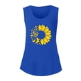 thumbnail image 2 of Tiqkatyck Women's 2025 Flowers Round Neck Sleeveless Shirts Casual Loose Vest Tank Tops Loose Fit T Shirt Trendy Summer Tops for Women 2025 Blue L, 2 of 7