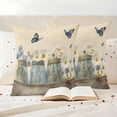 thumbnail image 3 of Flower Butterfly Outdoor Waterproof Pillow Covers, Vintage Farm White Blue Daisies Floral Decorative Square Throw Pillowcase Sofa Cushion Sham for Patio/Couch/Chair, 18"x18" 2 Pack, 3 of 8