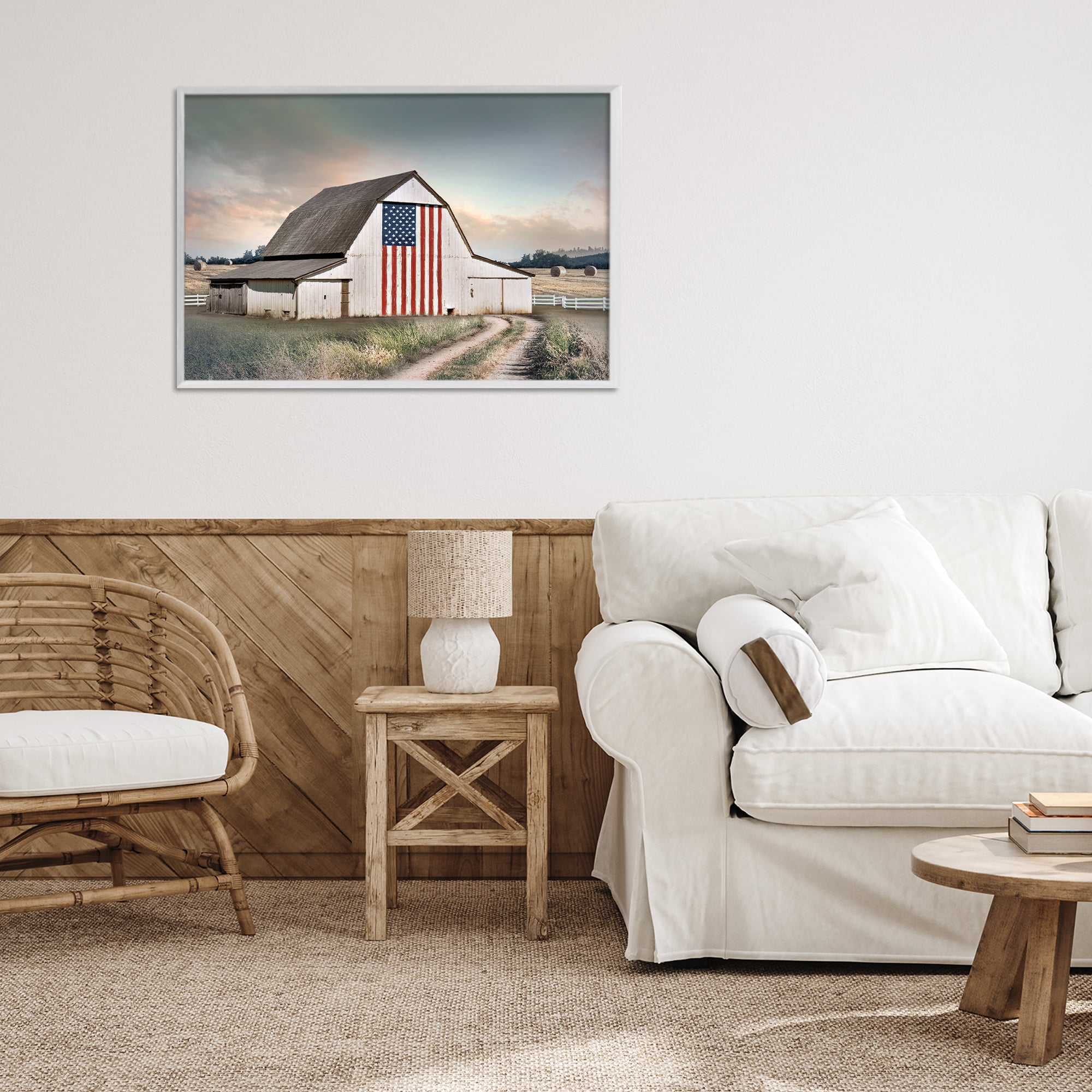 Stupell Industries Land That I Love Barn White Framed Giclee Art, design by CAD Designs