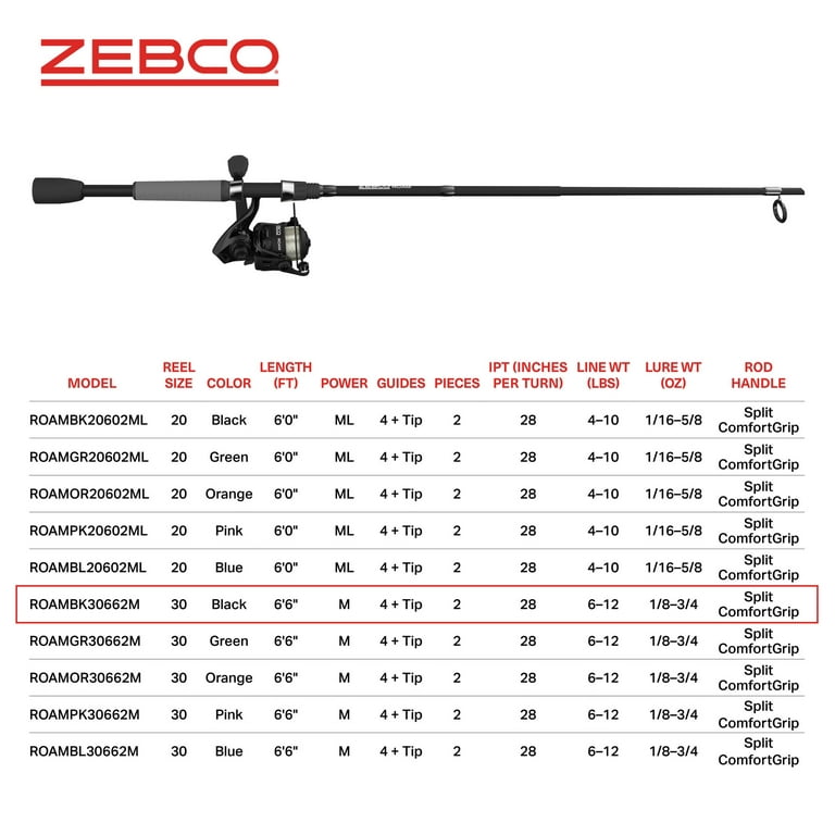 Zebco Roam Spinning Reel and Fishing Rod Combo, 6-Foot 6-Inch 2