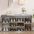 thumbnail image 1 of Kojooin Entryway Bench with Shoe Storage, Padded Seat, 10 Adjustable Cubbies and Side Pockets for Organised Storage, 1 of 9