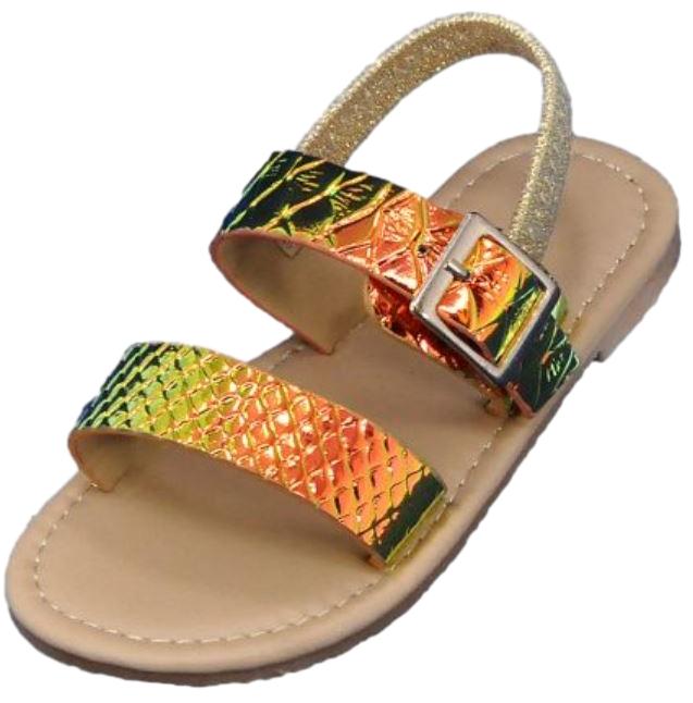 PrimKids Princess Toddler Metallic Sandals with Backstrap