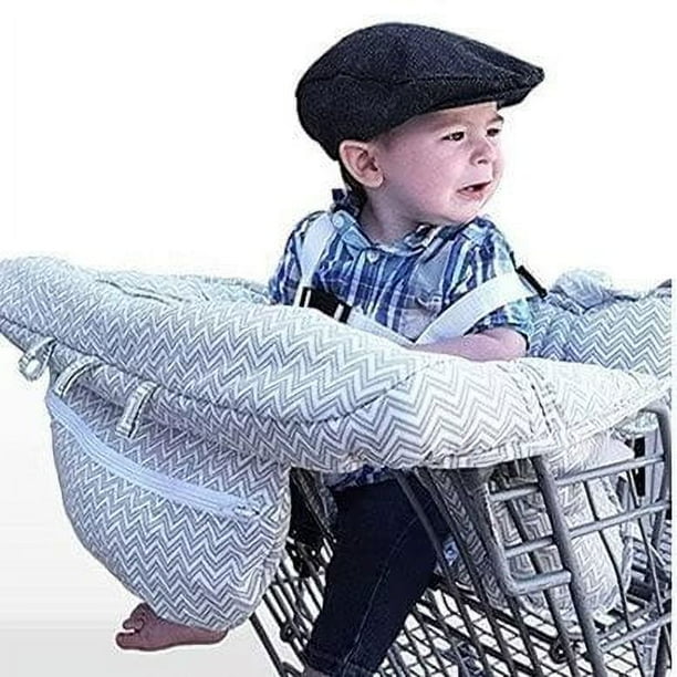 Protector de asiento ajustable para carrito de compras de supermercado para bebés, funda universal para silla alta para niños pequeños y fundas de cojines para carrito de compras con bolsa de transporte, organizadores de cochecitos lavables Sailing Electrónica