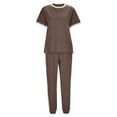 thumbnail image 3 of gbyLJF Women's 2 Piece Outfits Short Sleeve Tops with Drawstring Jogger 2026 Summer Tracksuit Casual Sweatsuit, 3 of 7