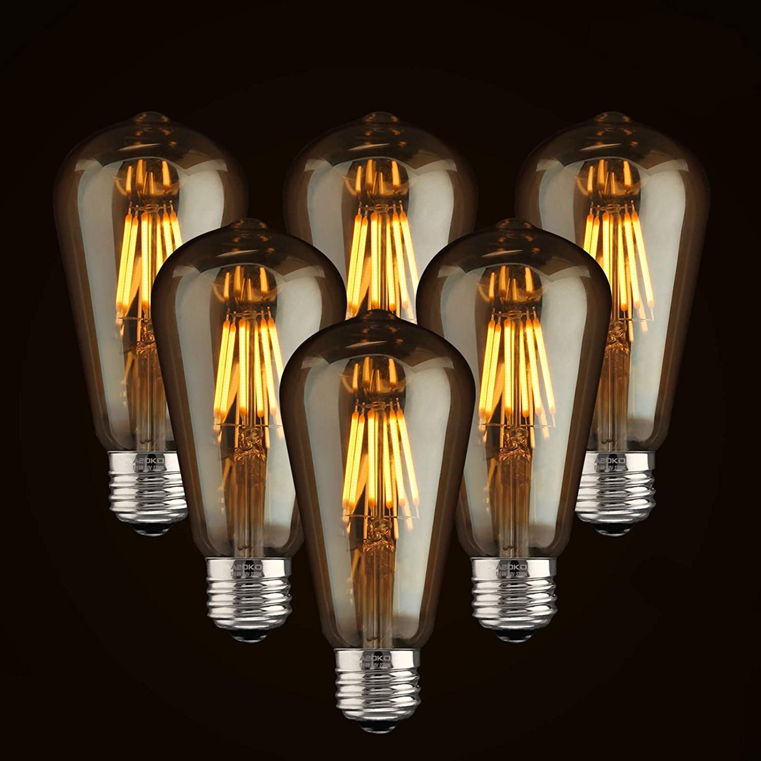 LED Dimmable Edison Light Bulbs 4w Vintage Bulb 2300k Warm White amber 6 for sale online 