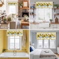 thumbnail image 5 of Yellow Sunflowers Floral Valance Curtain for Windows Pastoral Wildflowers Leaf Black Plaid Rod Pocket Curtain Valances Short Window Treatments for Kitchen Bathroom Laundry Basement 56 x 16 Inch, 5 of 9